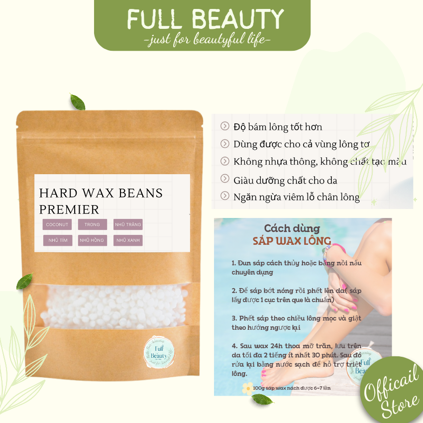 Nồi Nấu Sáp Wax Lông Nóng Pro Wax 200. Nồi Tan Sáp Nhanh Tặng Kèm 100g Sáp Hạt Premium+10ml Mỡ Trăn+Que Gỗ+Hdsd, Full Beauty FBPR200