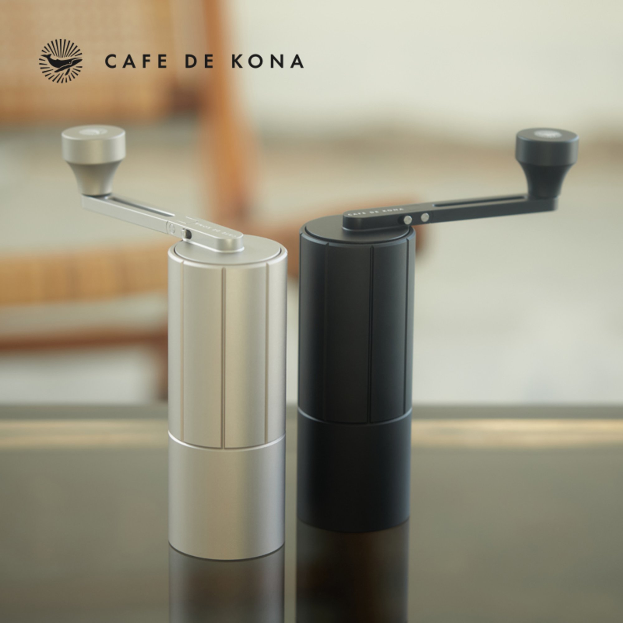 Cối xay tay M3 Pro cà phê lưỡi thép 6 cạnh CNC thân nhôm Cafede Kona