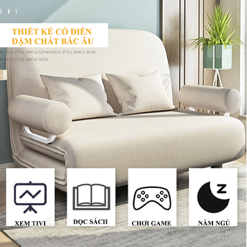 [FREESHIP + TẶNG GỐI] Ghế Sofa Giường Thông Minh Cao Cấp Sang Trọng, Giường Sofa 2 Trong 1 Đa Năng Với 5 Mức Điều Chỉnh Lưng Ghế Có Khóa Kéo Dễ Dàng Tháo Vệ Sinh