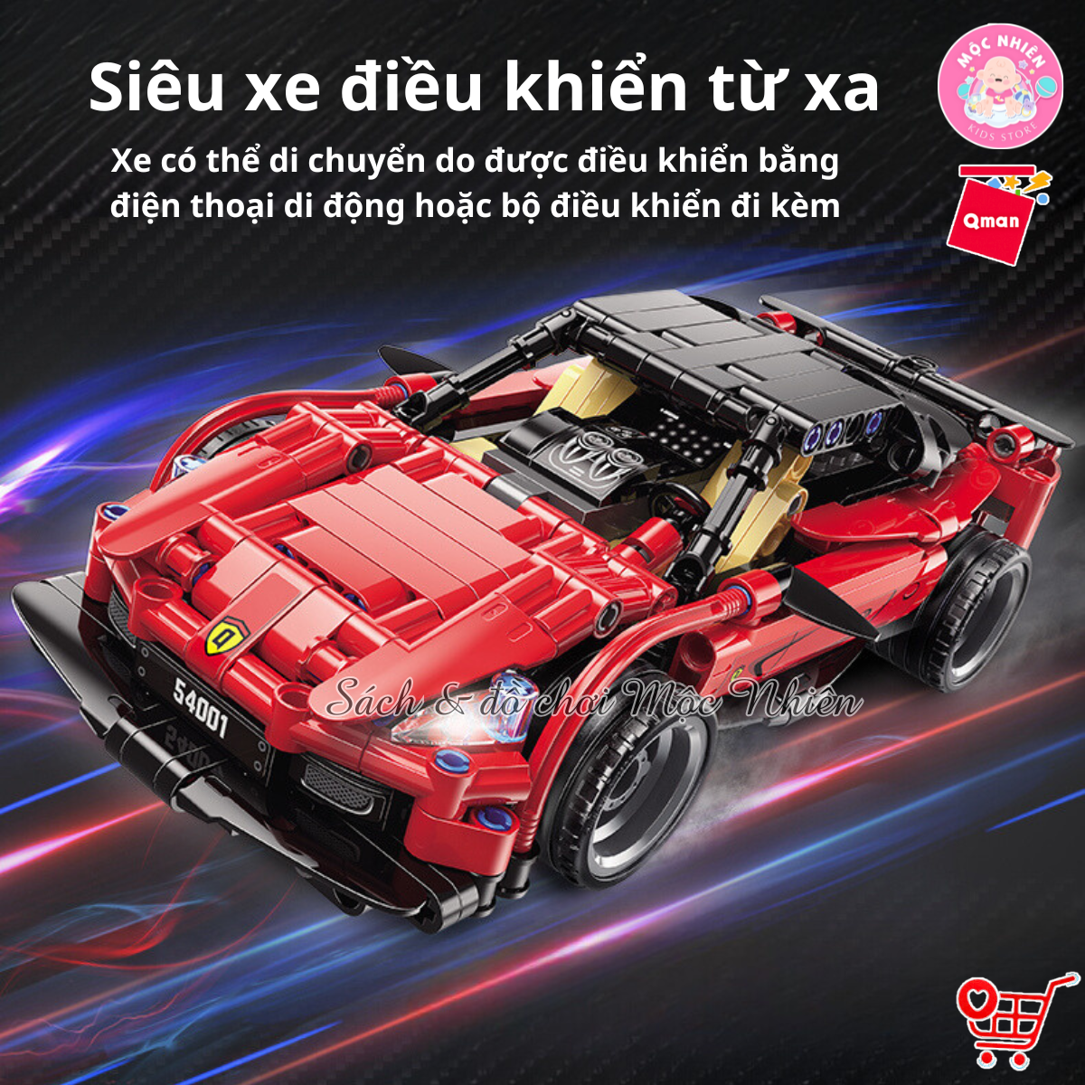 Đồ Chơi Xếp Hình Lắp Ráp Xe Đua Điều Khiển Từ Xa Qman 54001 (425 mảnh ghép) - Dành cho các bé từ 8 tuổi