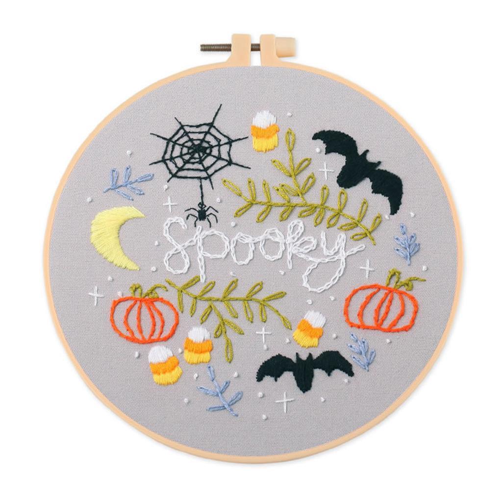 Embroidery Starter Kit with Pattern Beginners Cross Stitch with Hoops Set 1