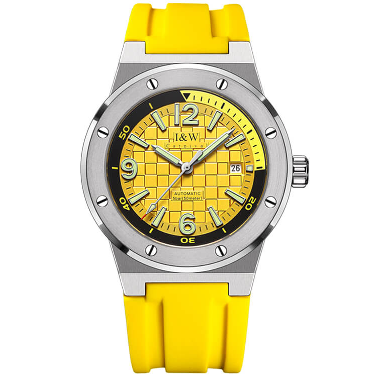 Đồng hồ nam chính hãng IW CARNIVAL IW618G-2 Kính sapphire ,chống xước ,Chống nước 50m ,Bảo hành 24 tháng,Máy cơ ,dây cao su cao cấp, thiết kế đơn giản dễ đeo