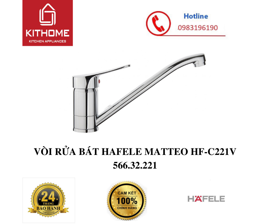 VÒI RỬA BÁT HAFELE MATTEO HF-C221V 566.32.221 - Hàng chính hãng