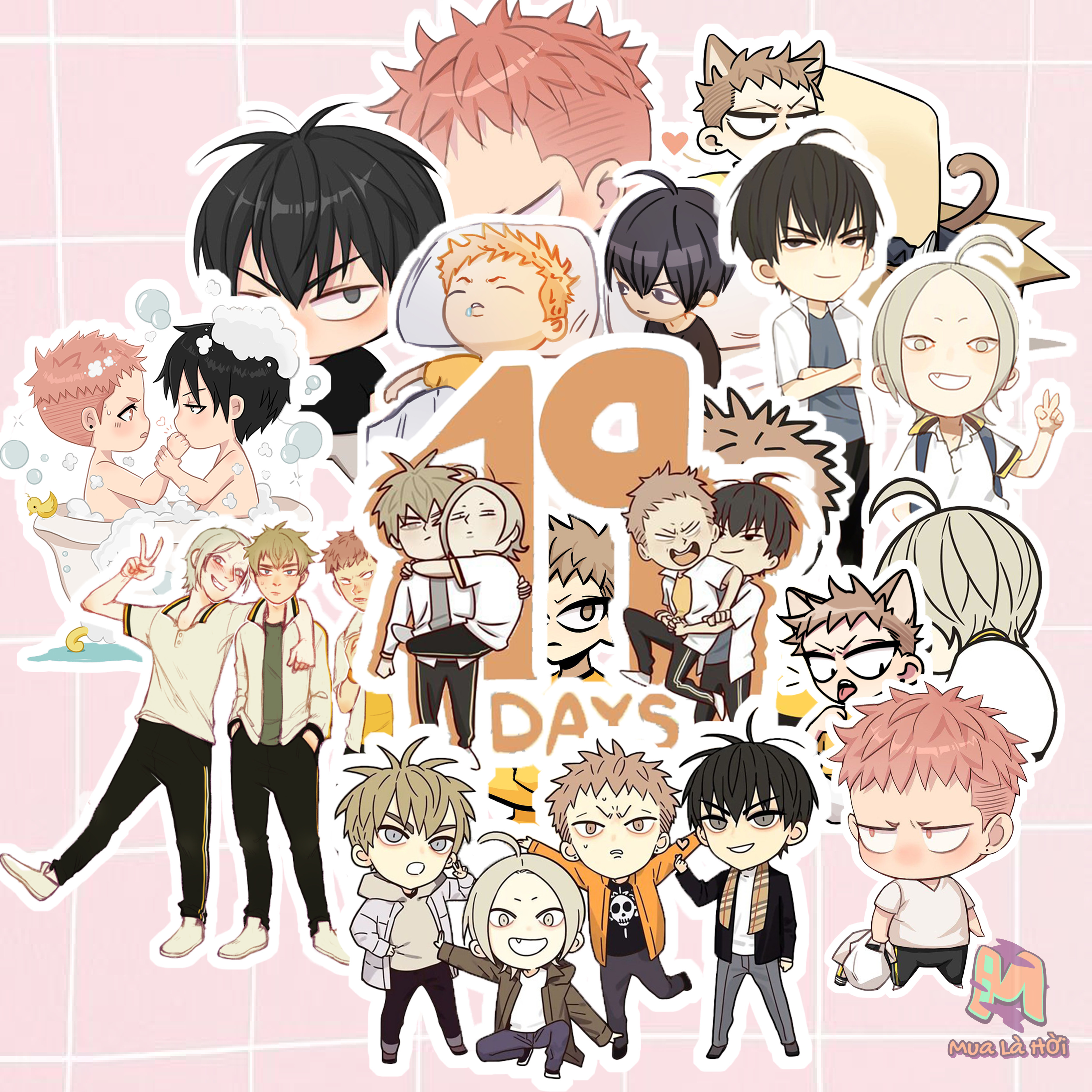 Miếng dán Stickers chủ đề 19 Days