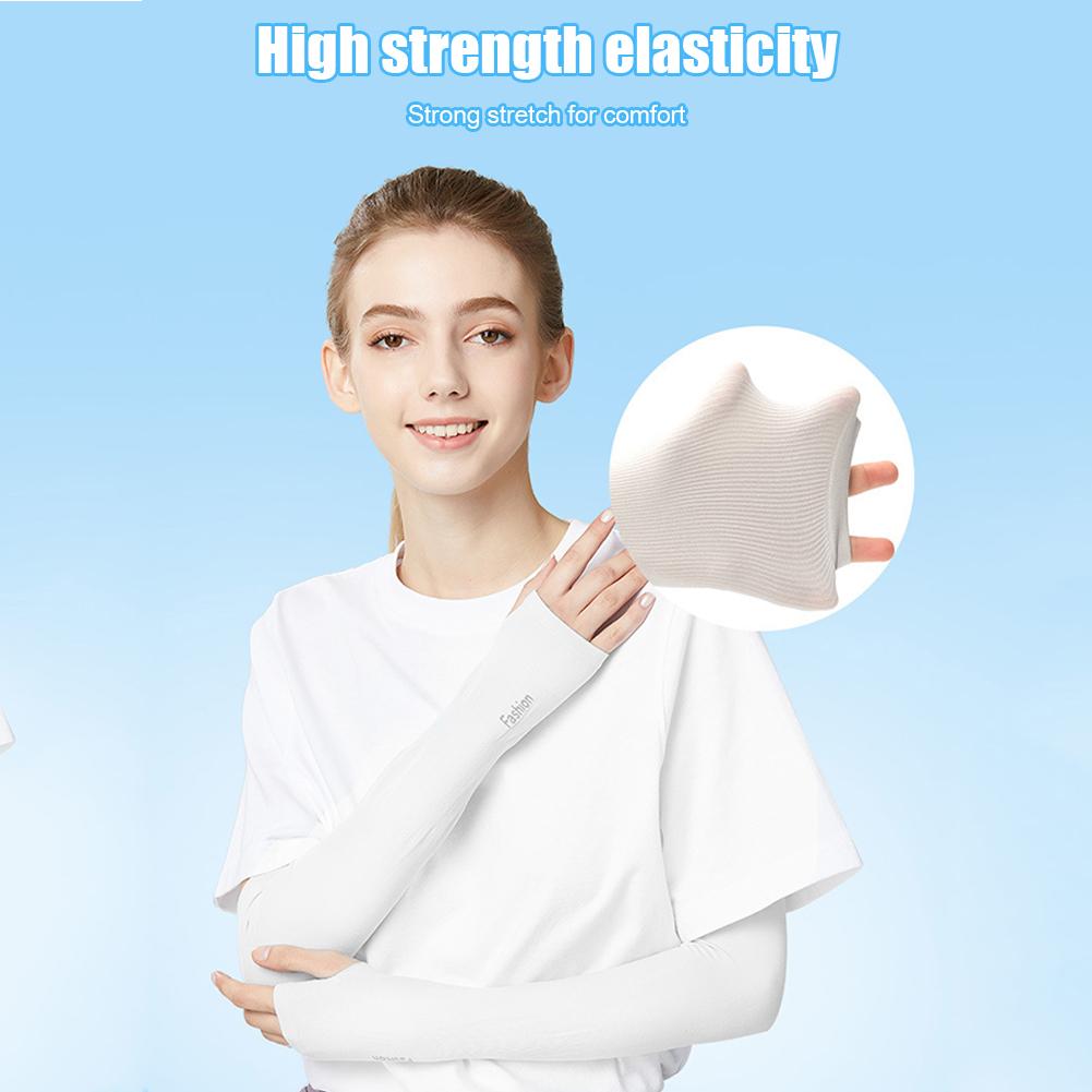 2 Chiếc Chống Nắng Đi Xe Đạp Ủ Tay Dành Cho Nữ Cánh Tay Tay Chống Nắng Mùa Hè Làm Mát Oversleeves Quần Áo Thể Thao Color: Black
