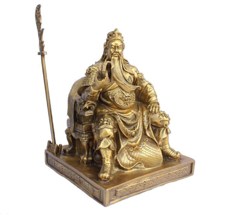 Tượng Quan Công Ngồi Đọc Sách bằng Đồng Thau cao 25cm nặng 2400g -Phong thủy mang lại sự thịnh vượng, trí tuệ và tiền bạc trong kinh doanh
