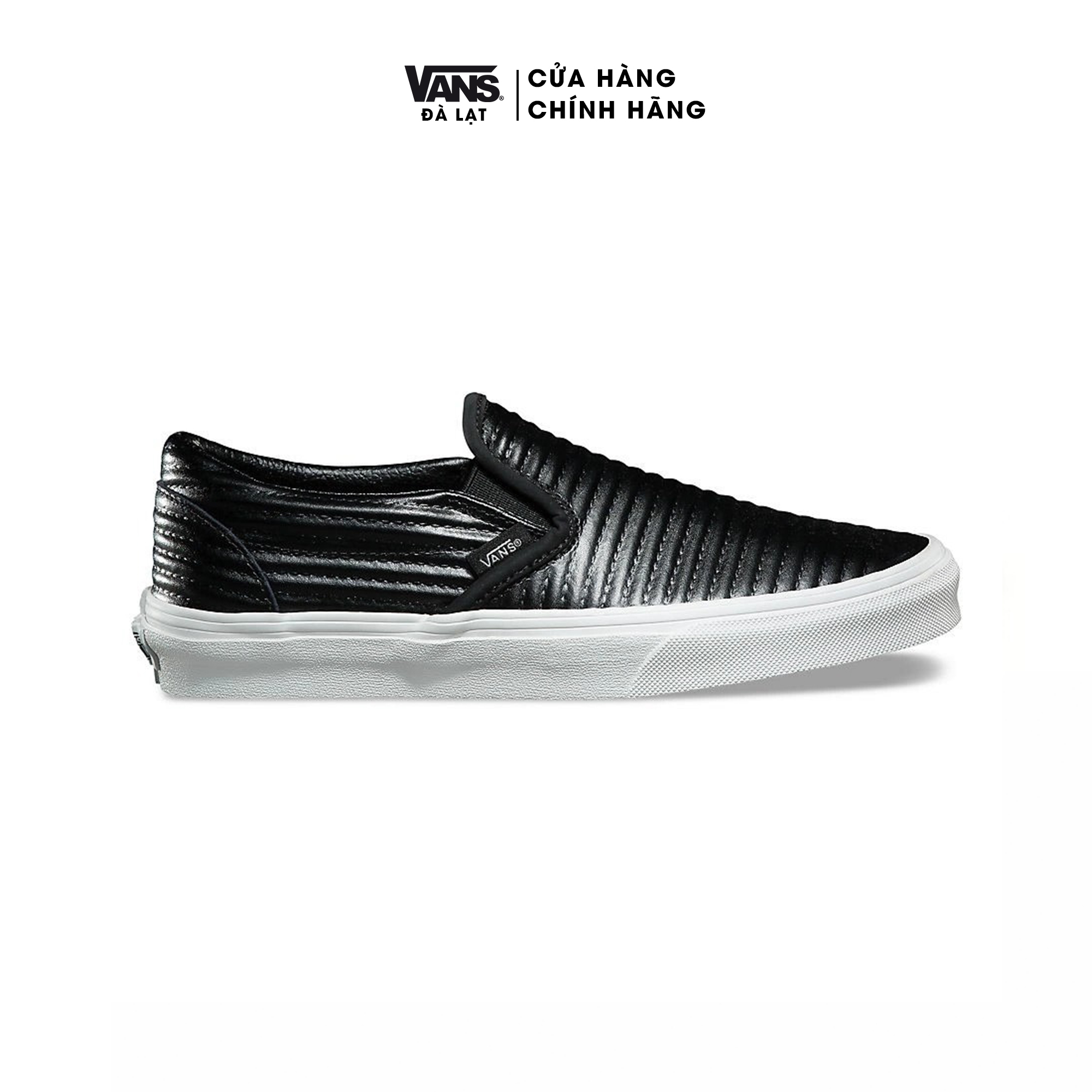 Giày Vans Sneaker nữ - VANS MOTO LEATHER CLASSIC SLIP-ON BLACK VN0A38F7OGG Giày slip on
