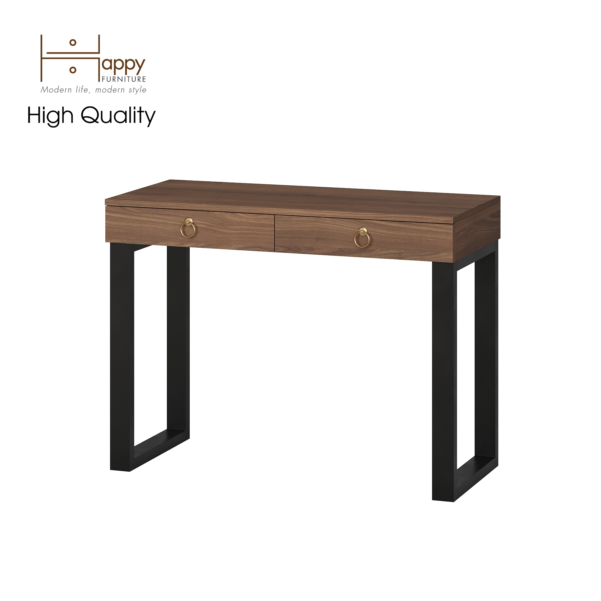[Happy Home Furniture] WESLEY, Bàn trang điểm chân sắt - 2 ngăn kéo,  100cm x 45cm x 75cm ( DxRxC), BAN_011