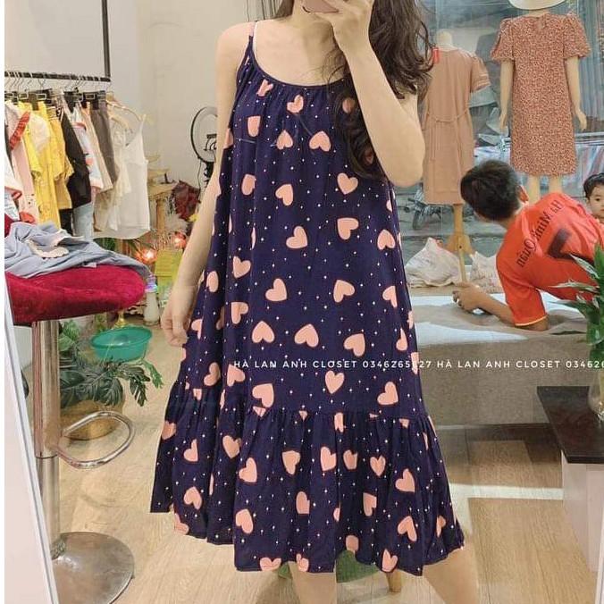 Váy bầu đầm bầu váy lanh bầu 2 dâychất lanh mát thôi rồiFree size 40~65kg