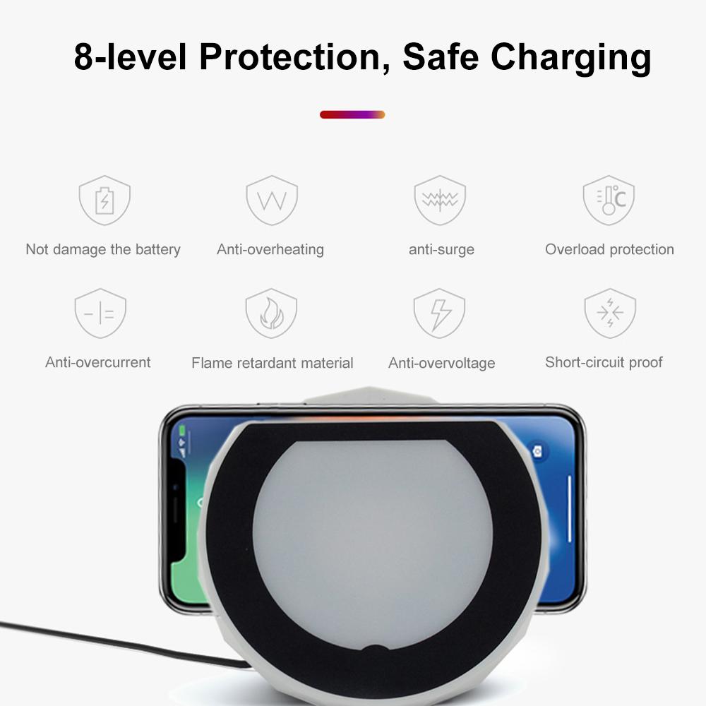 Sạc điện thoại không dây có thể điều chỉnh. Thay thế cho iphone HUAWEI SAMSUNG Xiaomi-Màu trắng