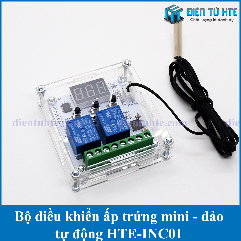 Mạch điều khiển nhiệt độ ấp trứng - đảo tự động - đếm ngày ấp HTE W1209ST INC01