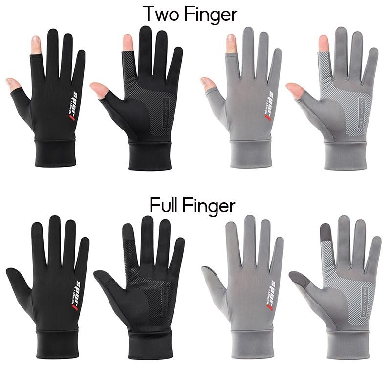 Găng tay lái xe chống nắng UV bằng lụa lạnh thoáng khí tiện lợi