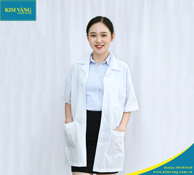 Áo Blouse, Áo Dược Sĩ Tay Ngắn Mẫu 05