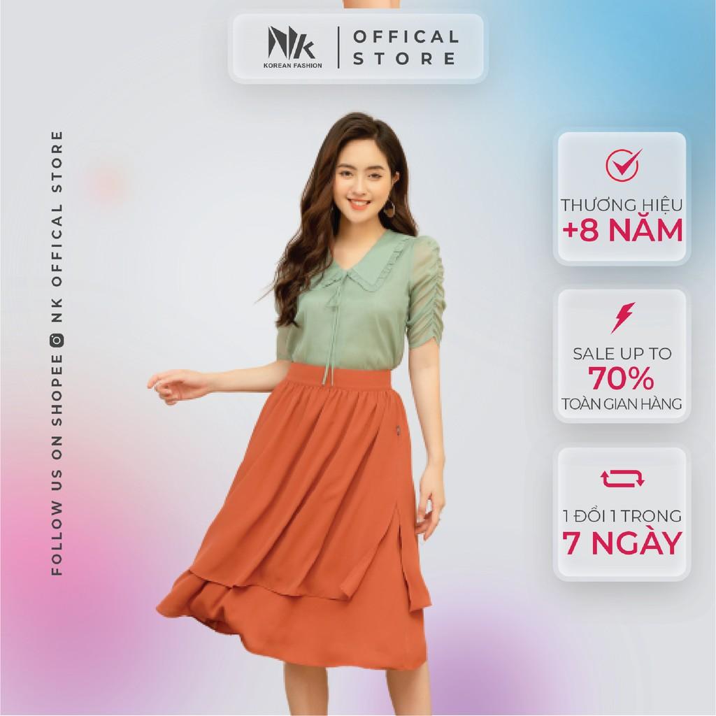 Chân Váy Thiết Kế Công Sở NK FASHION Dáng Xoè, Thiết Kế Hai Tầng, Chất Liệu Nhập Hàn Mềm Mịn, Thoáng Mát NKCV2103002