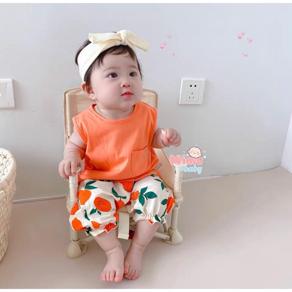 Bộ áo ba lỗ quần đũi hoa quả cho bé (8-18kg)