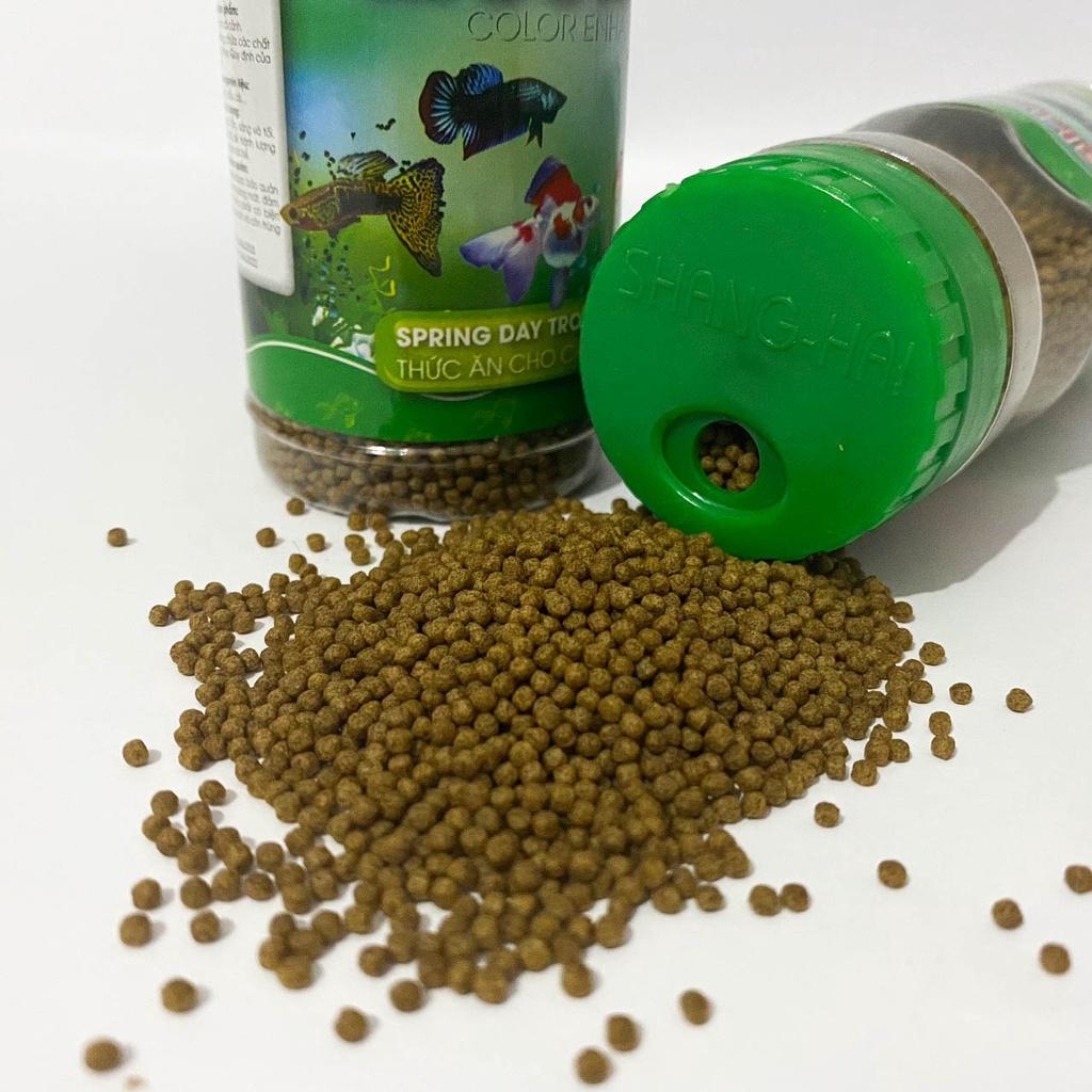 Thức ăn cám cá cảnh cá koi cá 7 màu Shang Hai cao cấp lọ 100gram