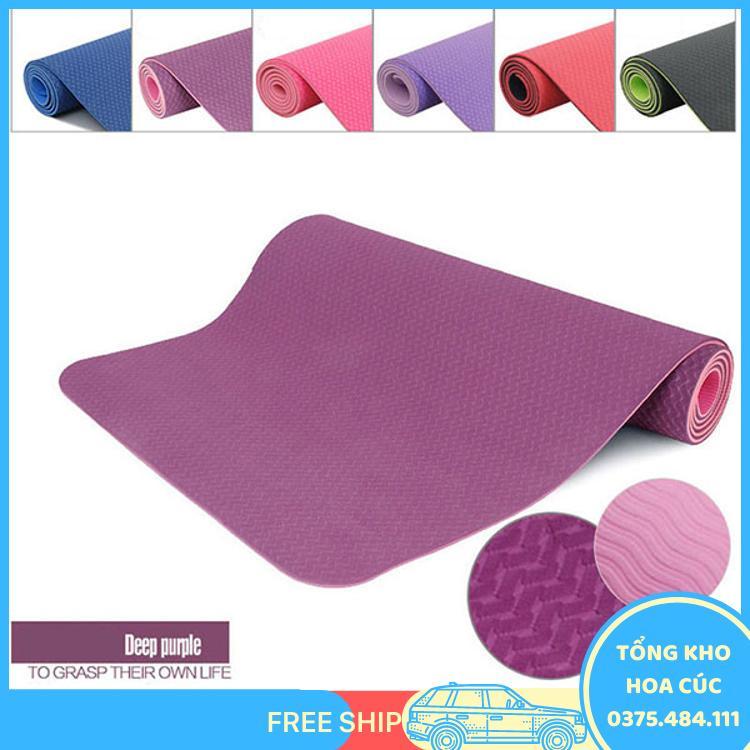 Thảm Tập Yoga 2 Lớp Tpe 6Mm Cao Cấp - Thảm Tập Gym Và Yoga Chuyên Nghiệp Qs - Nhiều Màu - Vận Chuyển Miễn Phí Toàn Quốc