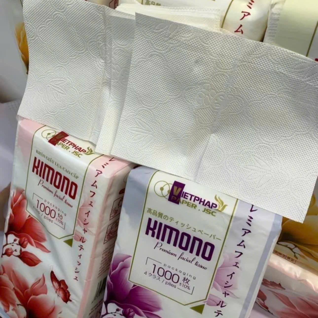 COMBO 10 bịch giấy treo tường đa năng KIMONO 4 lớp dạng rút 1100 tờ tặng kèm 4 móc treo