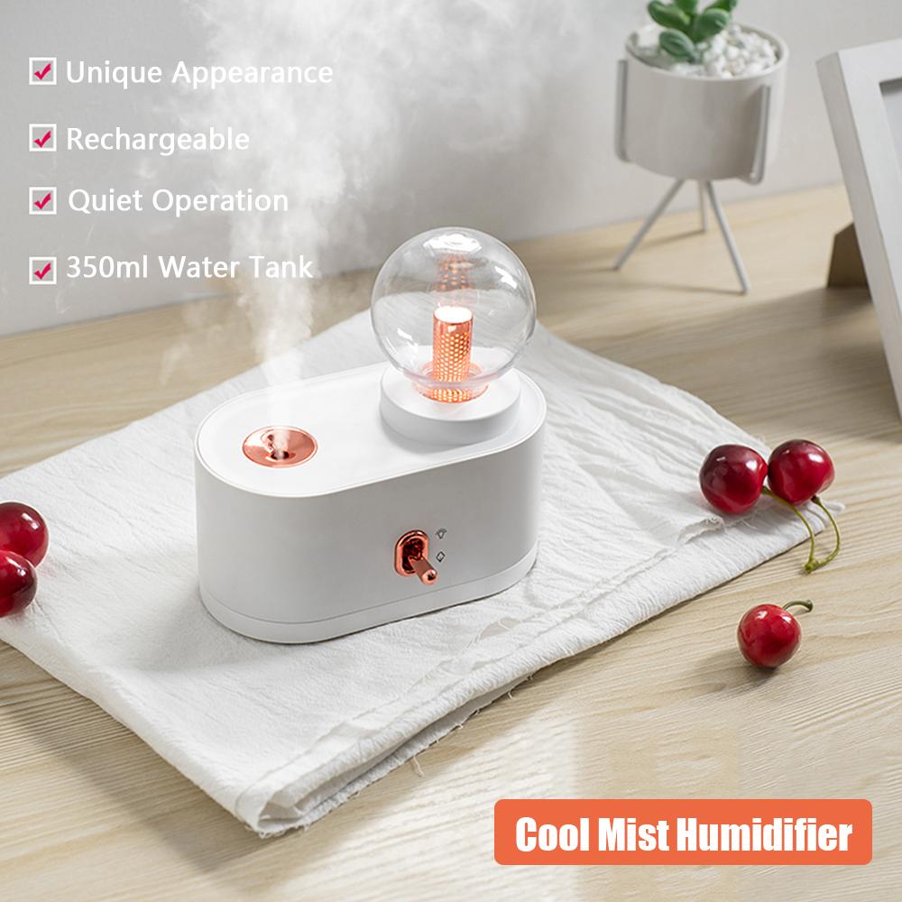 Máy phun sương tạo độ ẩm mini di động 350ml, có đèn sáng ban đêm