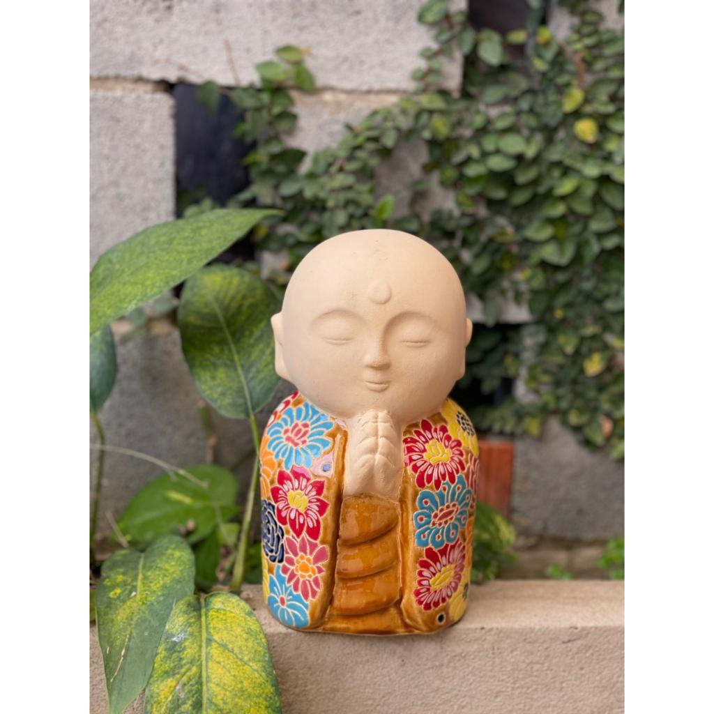 TƯỢNG AN NHIÊN GỐM SỨ BÁCH HOA THỦ CÔNG NAM BỘ TRANG TRÍ DECOR