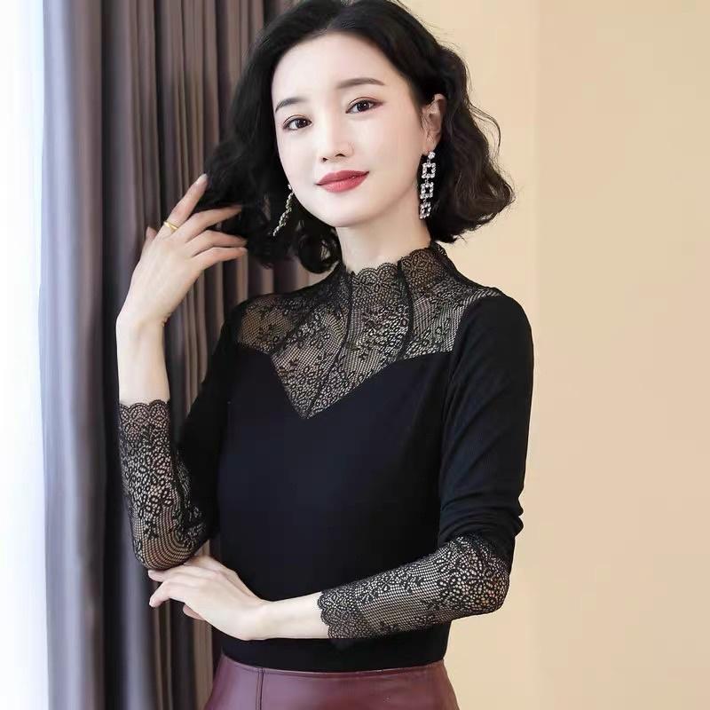 ÁO GIỮ NHIỆT LÓT LÔNG PHỐI CỔ VÀ TAY REN