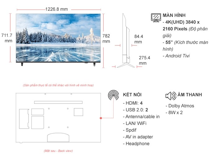 Android Tivi Sharp LED 4K 55 inch 4T-C55DJ3X