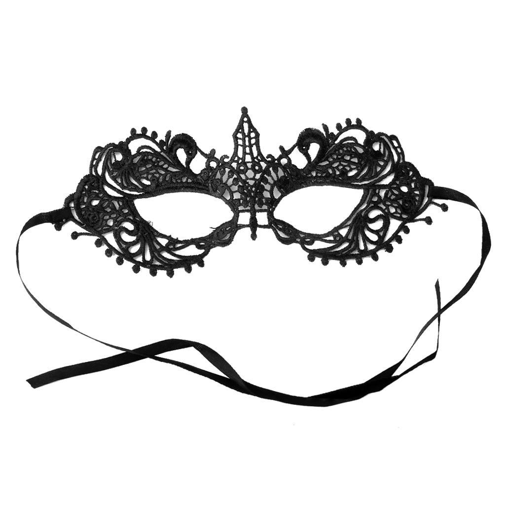 4-7pack Women Black Sexy Venetian Masquerade Pointed Eye Mask Lace Party Fancy