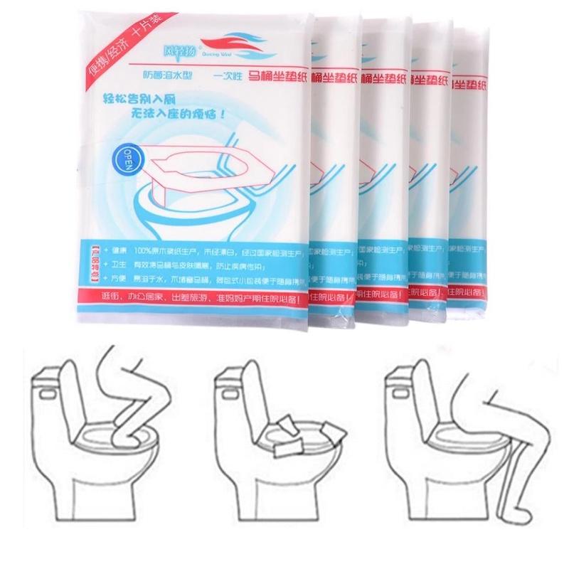 Set 10 giấy lót bồn cầu vệ sinh sử dụng một lần thoải mái cao cấp