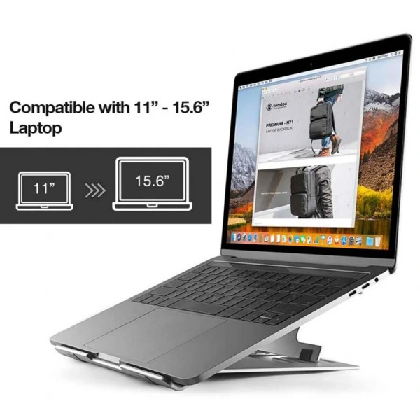 Đế đỡ tản nhiệt TomToc Folding Aluminum Laptop Stand Hàng chính Hãng