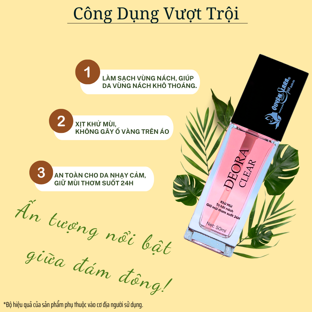 COMBO 2 Chai Xịt Khử Mùi Hôi Nách Deora Clear 50ml, Khử Mùi Toàn Thân, Không Gấy Ố Vàng Áo