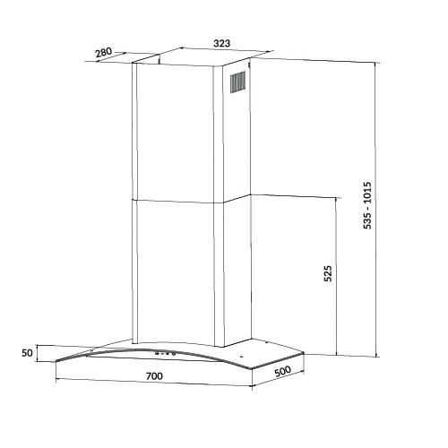 Máy Hút Mùi Gắn Tường EUROSUN EH-70K21B | EH-90K21B - 3 tốc độ, 1000m³/h, Hàng Chính Hãng