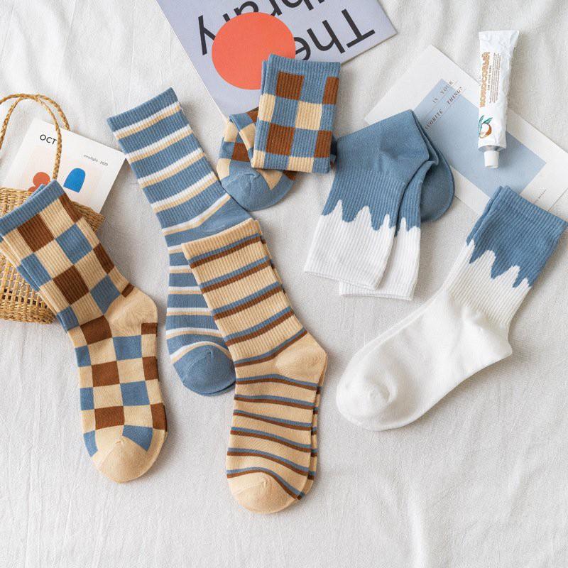 Tất cao cổ, tất nhún cổ unisex nhiều họa tiết phong cách Hàn Quốc hottrend cổ ngắn T/152