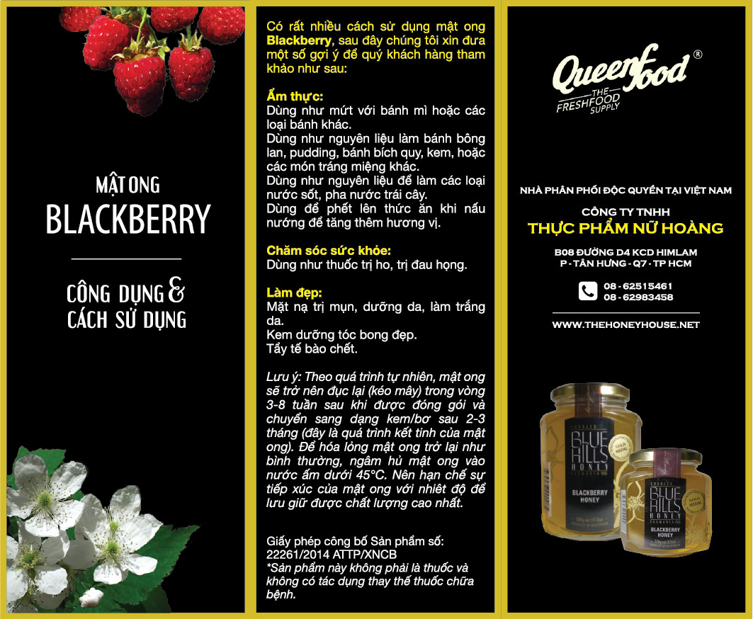 Mật ong Black Berry BlueHills 250gr