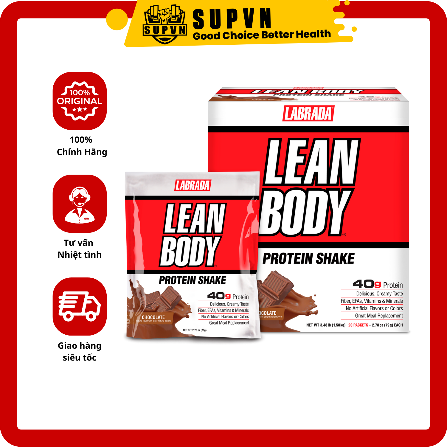 Labrada Leanbody MRP (80 Gói) Bữa ăn thay thế Healthy Cung Cấp Năng Lượng Đảm Bảo Dinh Dưỡng Lean Body Meal Replacement