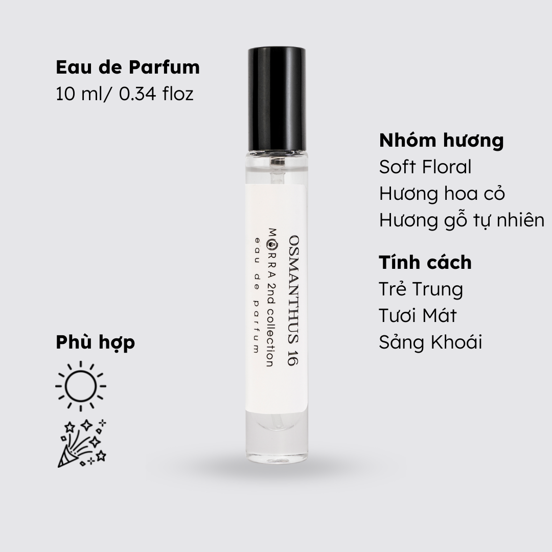 Nước hoa nữ Morra No.05 (Osmanthus 16) nguyên liệu nhập Pháp, hương thơm tinh tế, gợi cảm, ngọt ngào lưu hương thơm lâu - dạng xịt