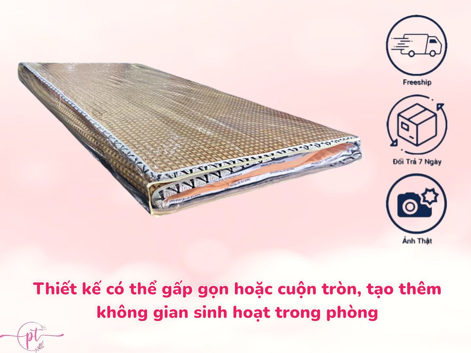 Chiếu Điều Hòa Sợi Mây Tổng Hợp Có Lớp Mút Foam Dày 5cm Đủ Size Thoáng Mát Và Êm Ái