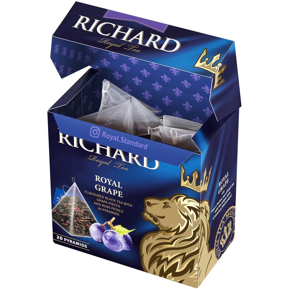 Trà Đen Ceylon Túi Lọc Thượng Hạng Hiệu Richard Hương Nho Và Cánh Hoa Hồng – Tea Richard Royal Grape