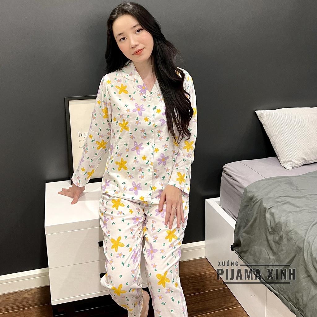 BỘ NGỦ NỮ - SET PIJAMA MẶC NHÀ HỌA TIẾT HOA DỄ THƯƠNG