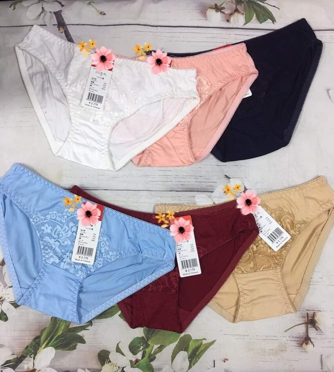 Quần cotton ren giữa