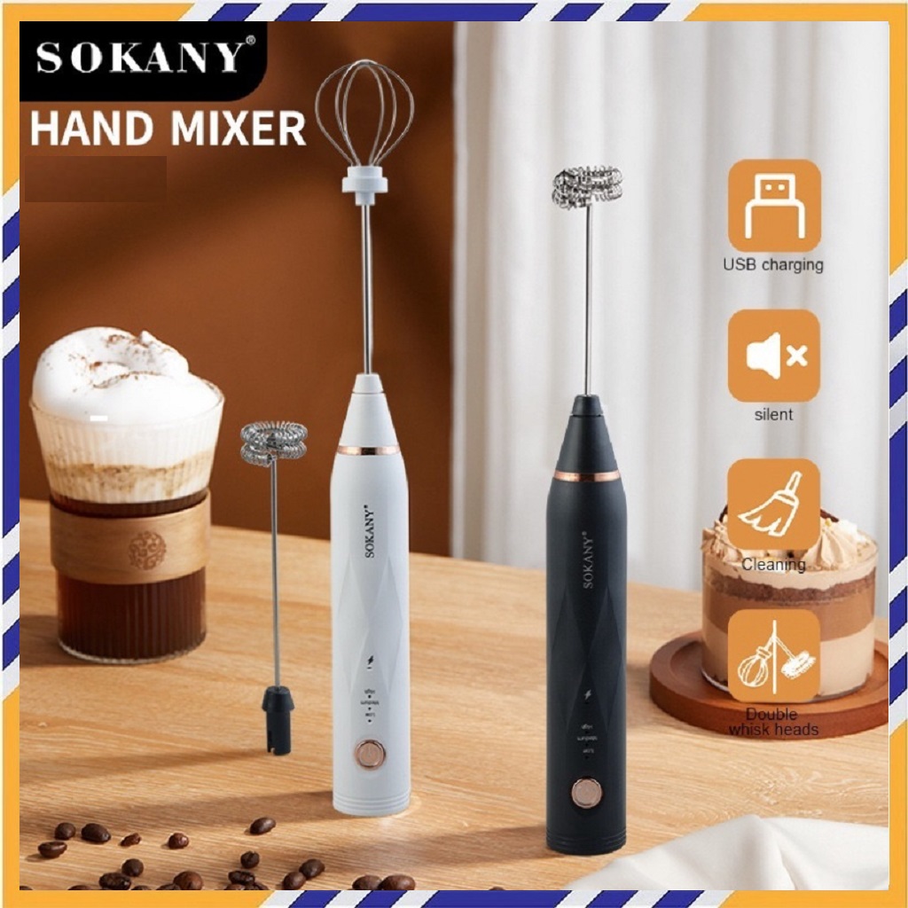 Máy Đánh Bọt Cà Phê, Máy Đánh Trứng Cầm Tay SK, Sạc USB Tiện Lợi Dùng Trong Gia Đình - Hàng Nhập Khẩu