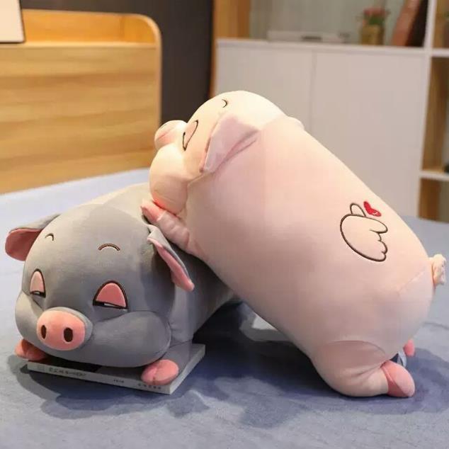 Gấu Bông Ôm Hình Heo Lười Mắt Híp Siêu Xinh Cho Bé 2 Màu