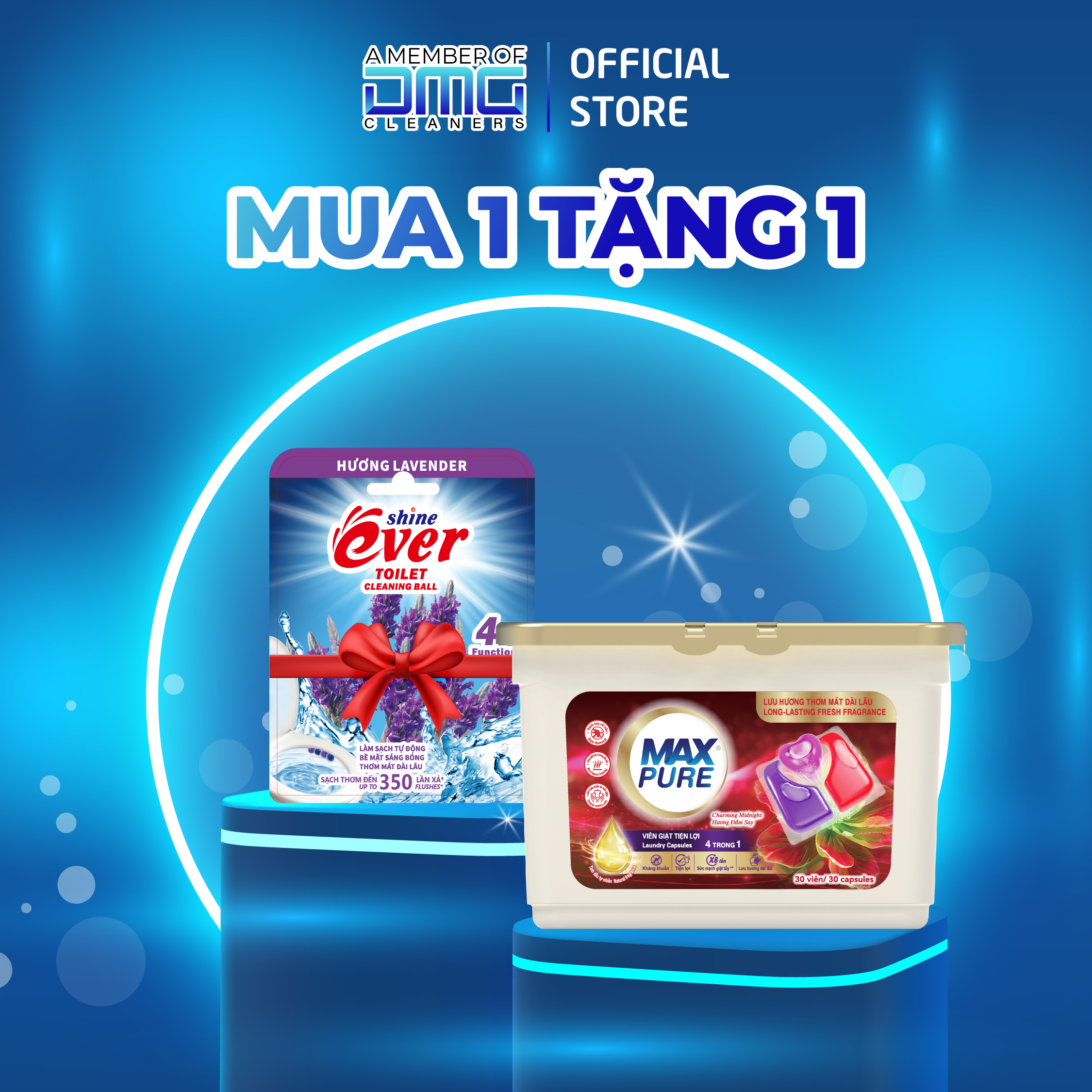 1 Hộp Viên Giặt Maxpure Hương Đắm Say 30v