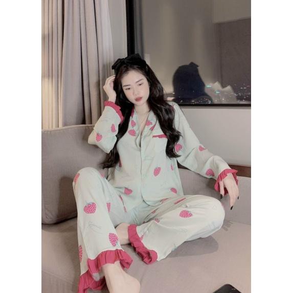 Bộ đồ pijama dài tay lụa mango cao cấp