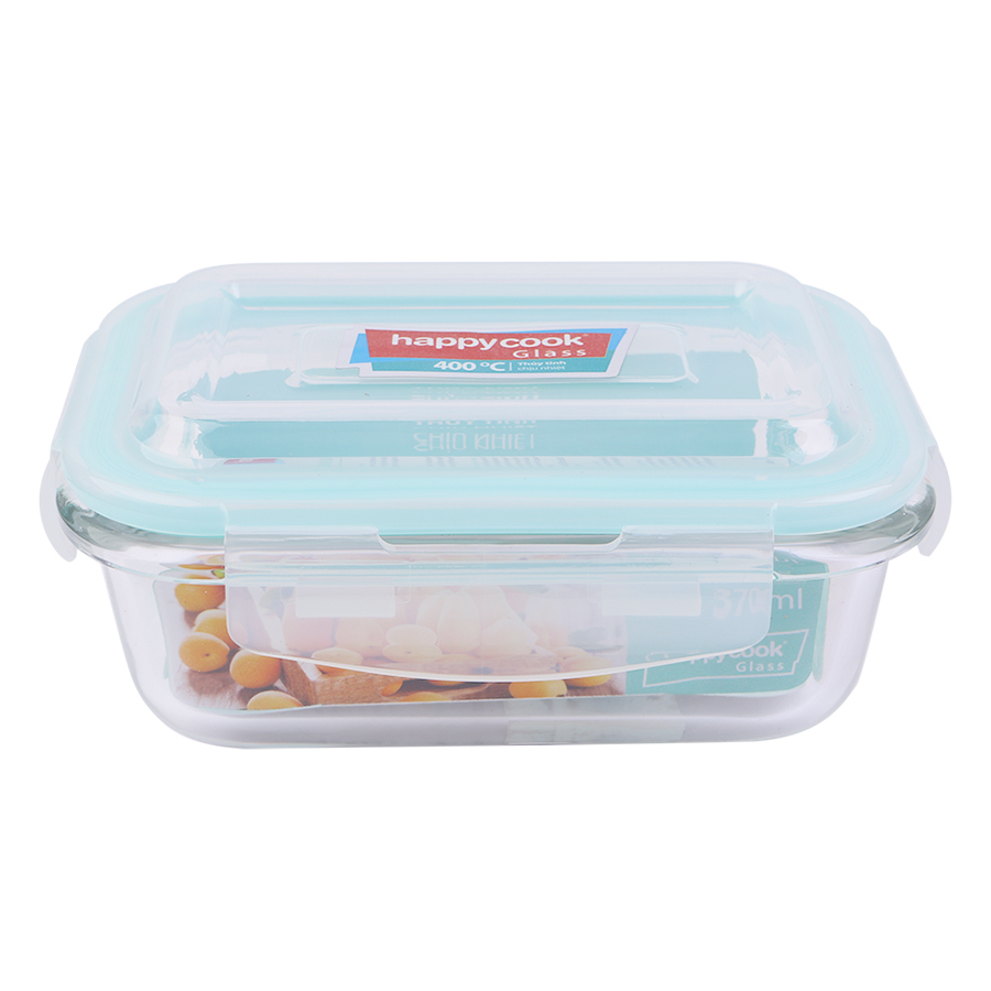 Bộ 2 Hộp Thủy Tinh Chữ Nhật Kèm Túi Giữ Nhiệt Happy Cook HCG-02R