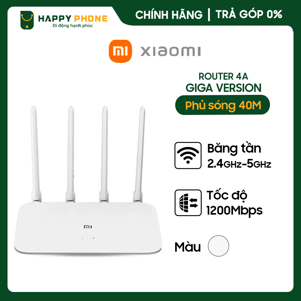 Thiết Bị Định Tuyến Mạng Không Dây Xiaomi Mi Router 4A GIGA Version - Hàng chính hãng