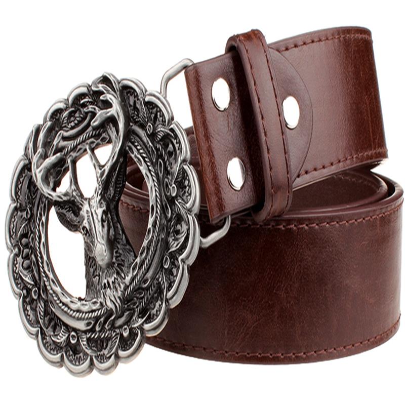 Giày Da Khóa Kim Loại Thời Trang Tuần Lộc Thắt Lưng Xu Hướng Punk Rock Nai Sừng Tấm Phong Cách Xu Hướng Trang Trí Thắt Lưng Nam Tặng Nữ