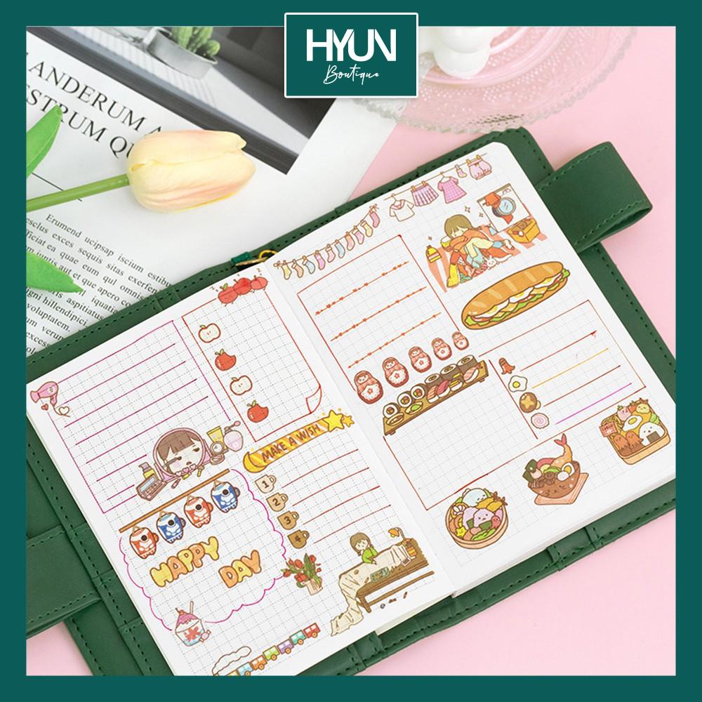 SET 4 tờ Sticker dán  - Trang trí sổ tay Bullet Journal - DIY