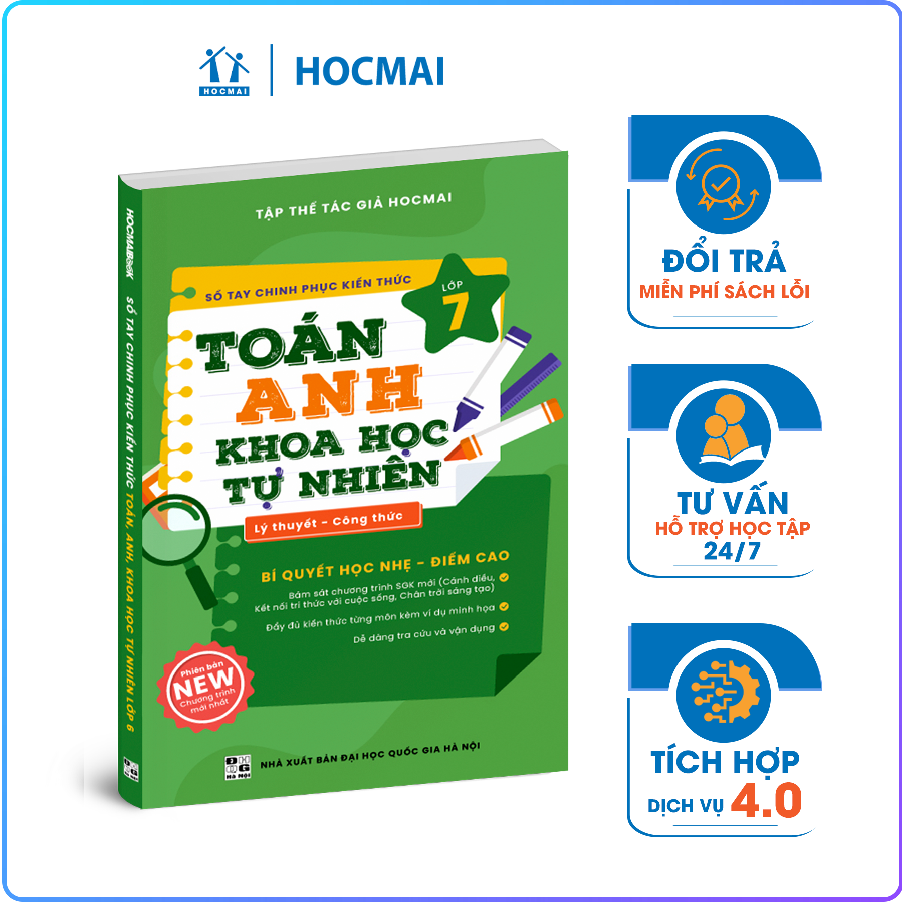 Sách - Sổ tay chinh phục kiến thức Toán - Anh - Khoa học tự nhiên lớp 7 (chương trình mới)