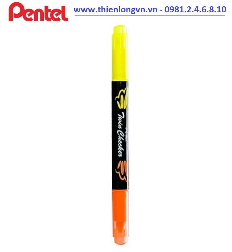 Bút nhớ dòng 2 đầu Pentel – SLW8 màu vàng - cam