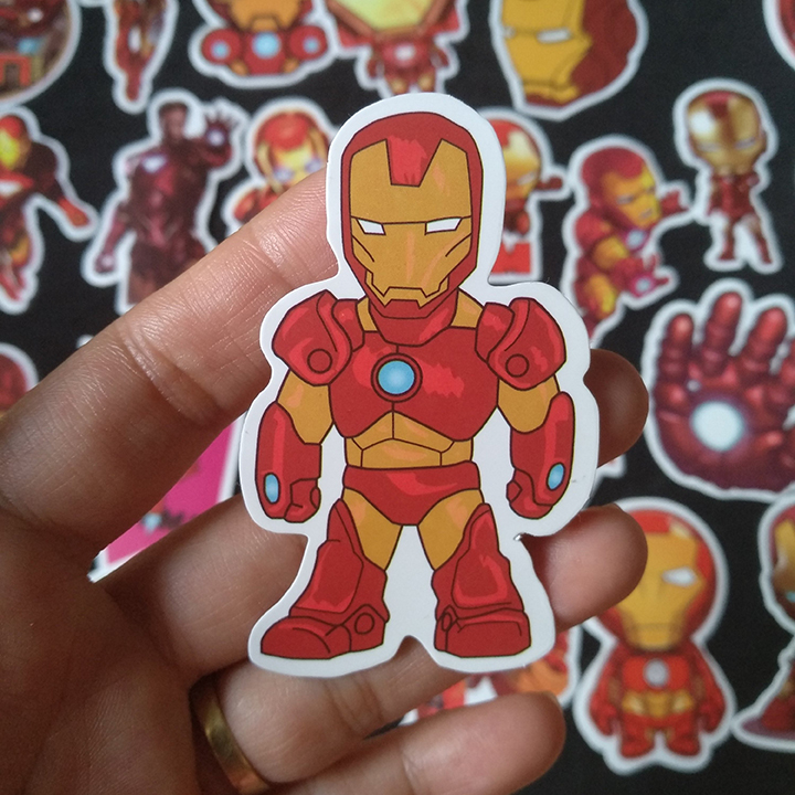 Bộ Sticker dán cao cấp chủ đề IRON MAN - NGƯỜI SẮT - Dùng dán Xe, dán mũ bảo hiểm, dán Laptop